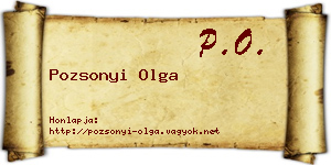 Pozsonyi Olga névjegykártya