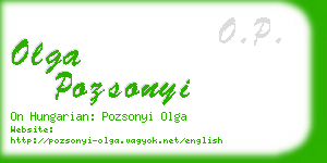 olga pozsonyi business card